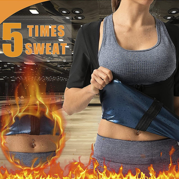 Women Sauna Sweat Vest with Zipper