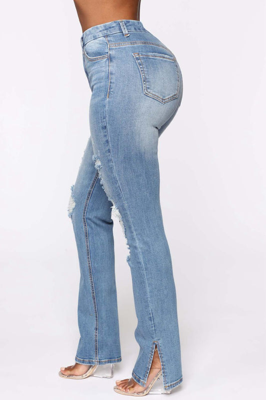 Slit Blitz Distressed Jeans