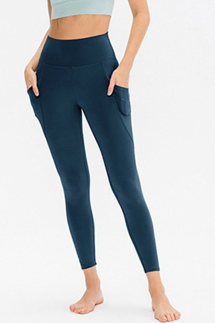 Slim Fit Long Active Leggings with Pockets_1