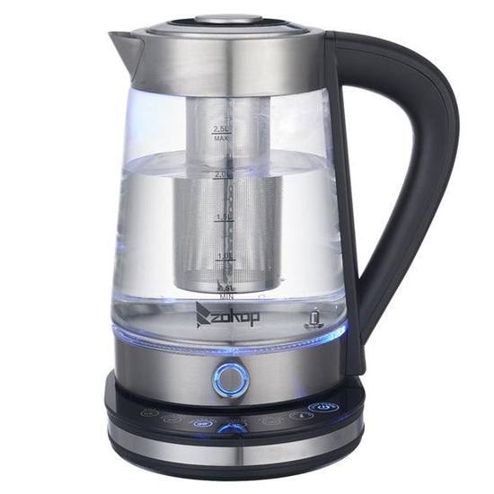 Blue Glass Electric Kettle with Filter_0