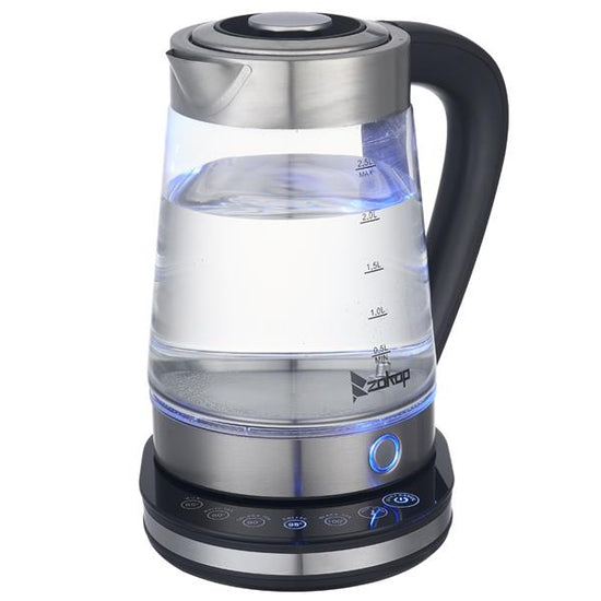 Blue Glass Electric Kettle with Filter_8