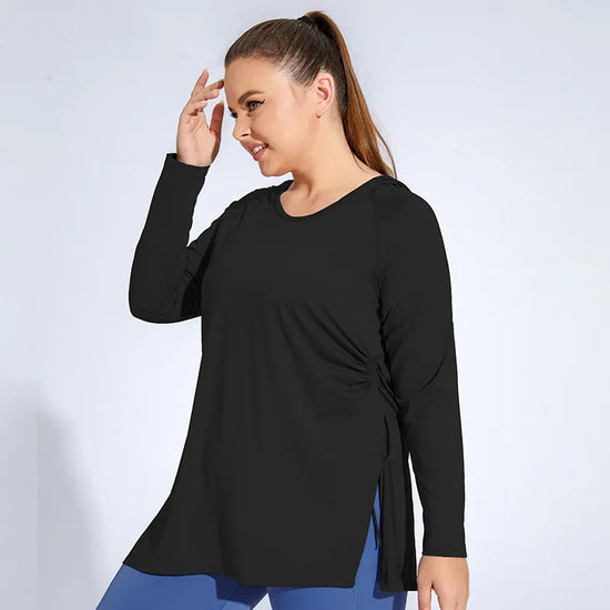 CurveFlow Plus Size Breathable Yoga Hooded Top_3