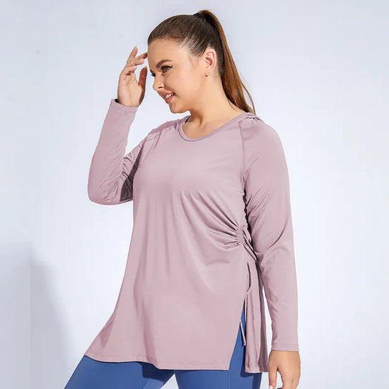 CurveFlow Plus Size Breathable Yoga Hooded Top_4